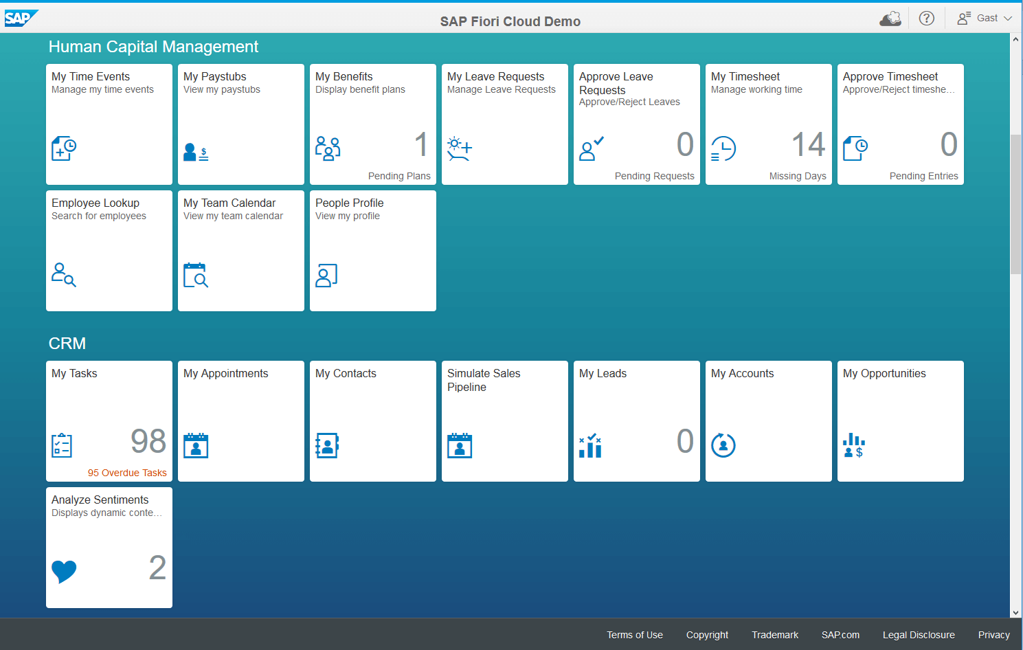 Screenshot Fiori Launchpad